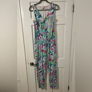 Lilly Pulitzer Paulina Jumpsuit in “Early Bloomer” Print. Size Medium